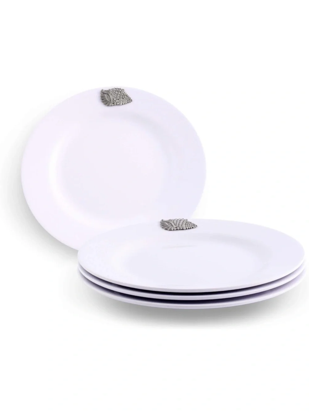 Arthur Court Coastal Nautical  Dinner Plates Set Of 6 Shell Accent
